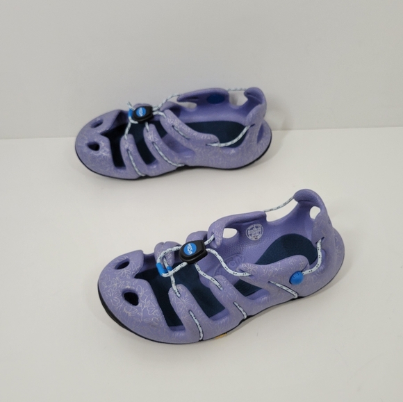 Mion Purple Floral Waterproof Hiking Swim Sandal Shoes Youth Girl Size 3 - Picture 4 of 6